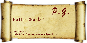 Peltz Gerő névjegykártya